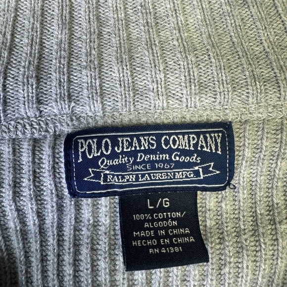 Ralph Lauren Light Gray Zip-Up Sweater men’s size large - Picture 4 of 6